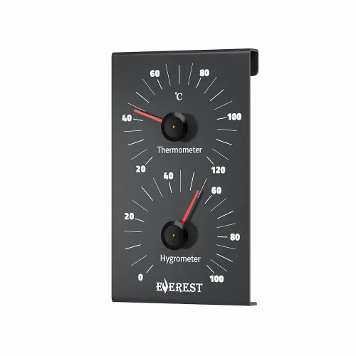 Термогигрометр EVEREST алюминий BLACK (TG-31)