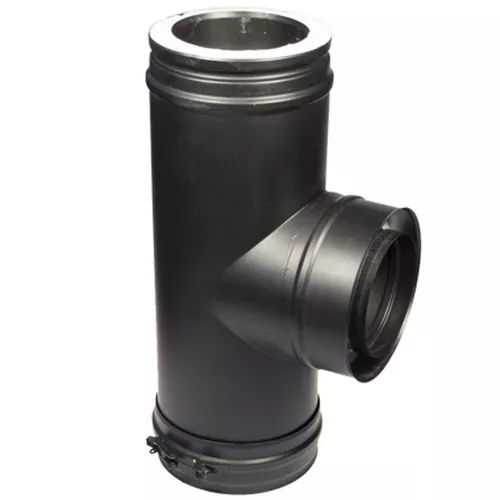 Тройник 90° Schiedel Permetr d150х200 (444/0,5мм+оцинк. краш./0,6мм) черн.