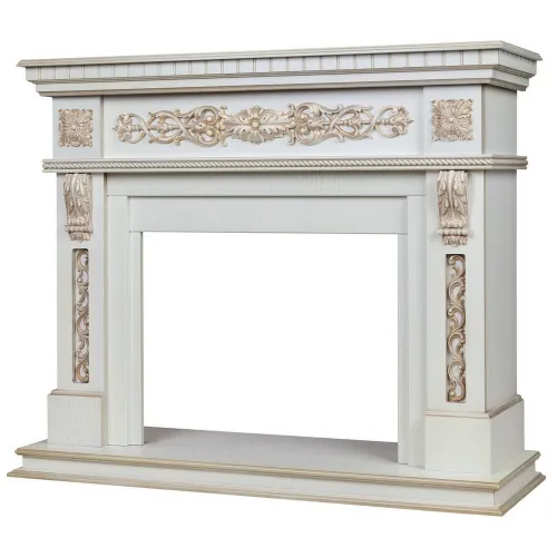 Портал RealFlame Estella (под очаг 25,5/26) белый дуб с золотой патиной