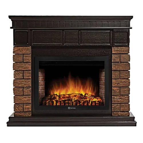 Портал Electrolux Bricks Wood Classic (под очаг EFP/P-3020LS, 3320RLS) камень темный, шпон венге